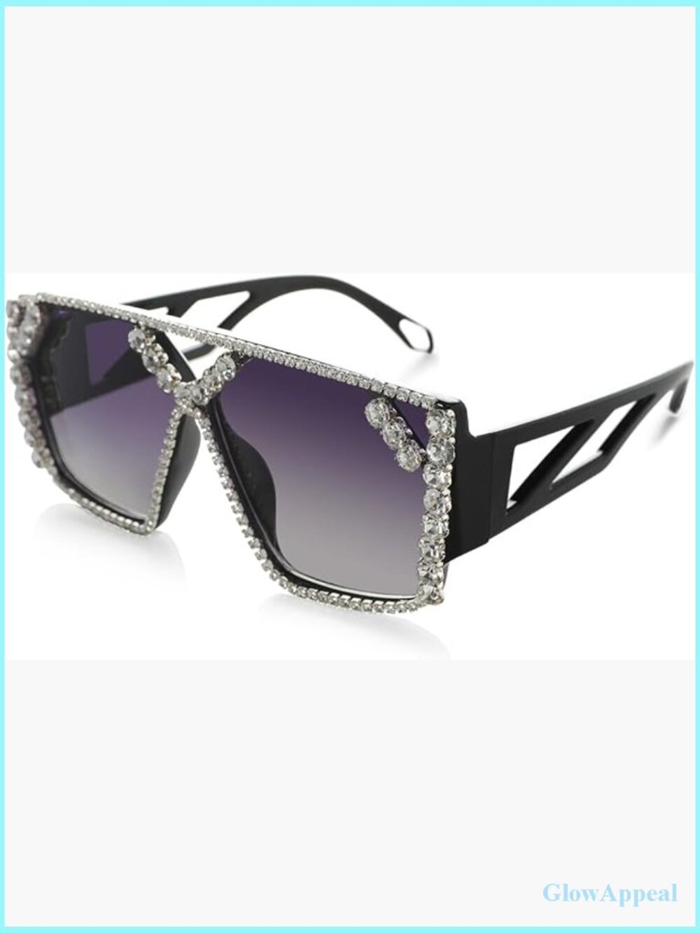 Oversized Square Diamond Sunglasses UV400 Rhinestone Retro Disco